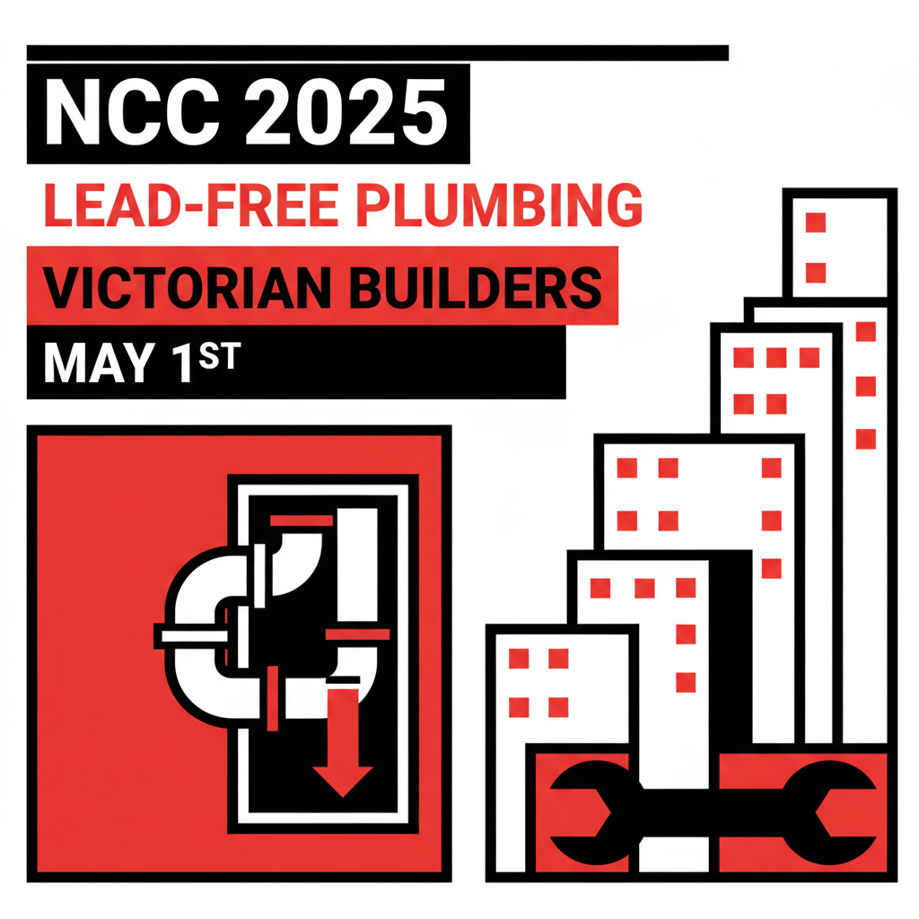 Victorian plumber installing lead-free plumbing pipes under NCC 2025 regulations with new lead-free marked pipes